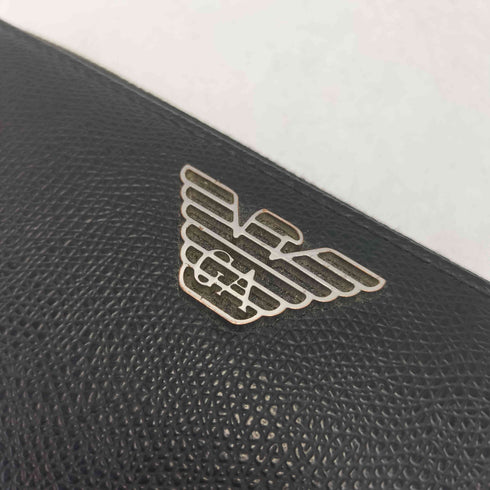 エンポリオアルマーニ EMPORIO ARMANI イーグルマーク アイコン マルチ ポケット ラウンドジップ レザー ウォレット 長財布 メンズ