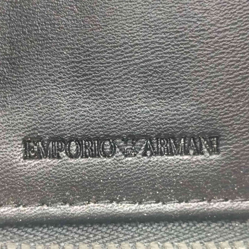 エンポリオアルマーニ EMPORIO ARMANI イーグルマーク アイコン マルチ ポケット ラウンドジップ レザー ウォレット 長財布 メンズ