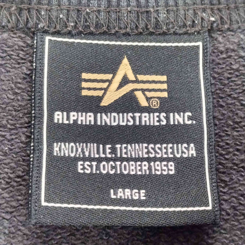 アルファインダストリーズ ALPHA INDUSTRIES 前Vガゼットクルーネックスウェット メンズ JPN:L