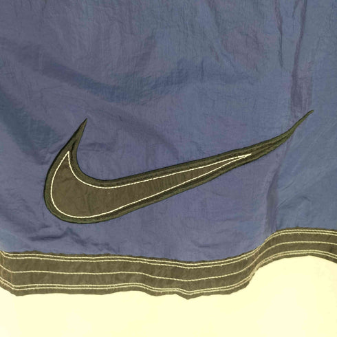 ナイキ NIKE 90S 銀タグ スウッシュ刺繍バイカラーフーデッドナイロンジャケット レディース M