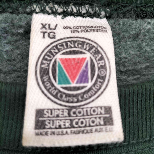 マンシングウェア Munsingwear MADE IN USA 裏起毛無地スウェット メンズ XL