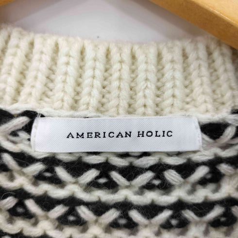 アメリカンホリック AMERICAN HOLIC ローゲージポコポコ配色ニットベスト レディース FREE