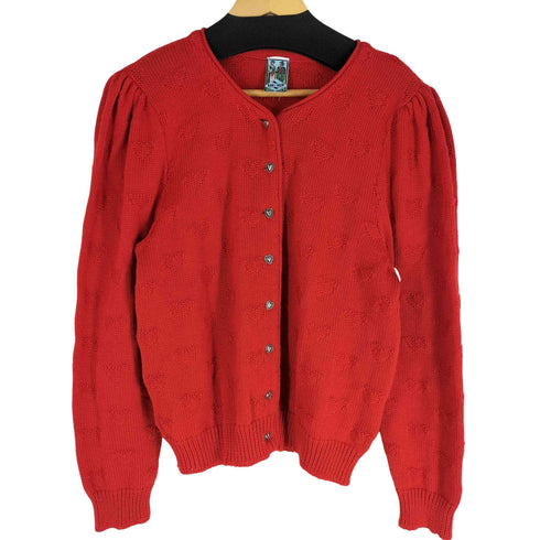 LINNER PURE NEW WOOL ハートデザイン カーディガン レディース