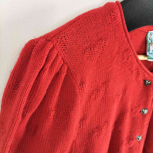 LINNER PURE NEW WOOL ハートデザイン カーディガン レディース