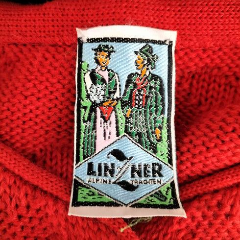 LINNER PURE NEW WOOL ハートデザイン カーディガン レディース