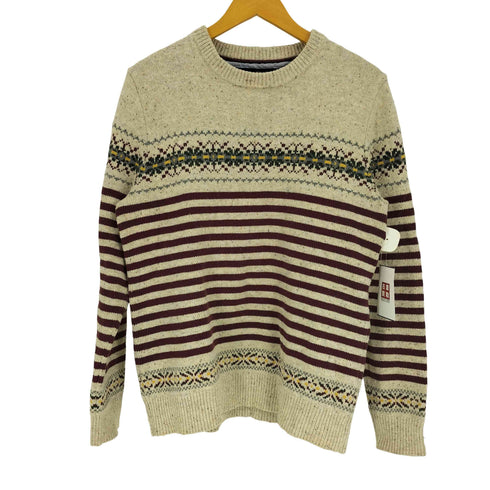 トミーヒルフィガー TOMMY HILFIGER ウール コットン 幾何学柄 ニット セーター レディース import:M