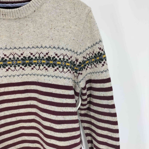 トミーヒルフィガー TOMMY HILFIGER ウール コットン 幾何学柄 ニット セーター レディース import:M