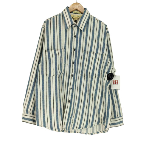 セントジョンズベイ STJOHNS BAY 70~80S BIGMAC FLANNEL ストライプネルシャツ MADE IN USA メンズ L