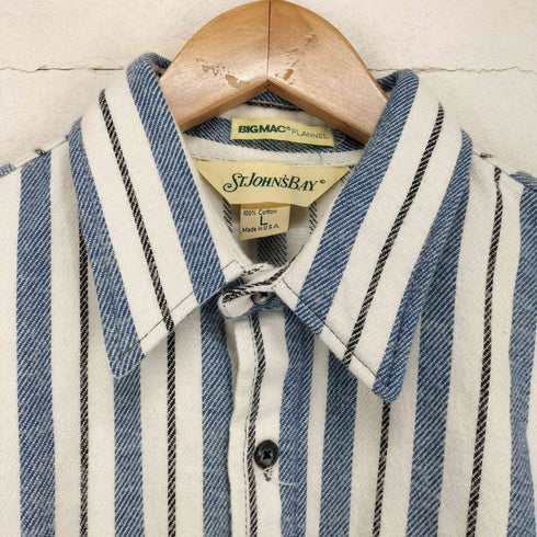 セントジョンズベイ STJOHNS BAY 70~80S BIGMAC FLANNEL ストライプネルシャツ MADE IN USA メンズ L