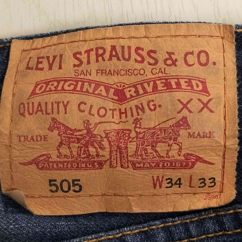 リーバイス Levis 505 日本製 ボタン裏J41刻印 ダメージ加工 デニムパンツ メンズ W34 L33