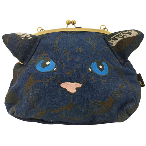 ルートート ROOTOTE 猫 がま口 2WAYショルダーバッグ デニム レディース