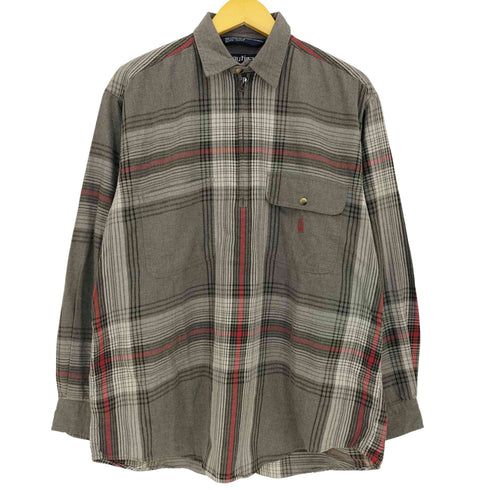 ノーティカ NAUTICA 90s ハーフジップ ガチャポケ チェックワークシャツ メンズ import:L