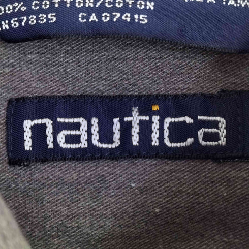 ノーティカ NAUTICA 90s ハーフジップ ガチャポケ チェックワークシャツ メンズ import:L