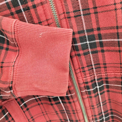 ポロバイラルフローレン Polo by RALPH LAUREN 90S ポニー刺繍 チェック ジップアップパーカー 裏地サーマル メンズ import:S