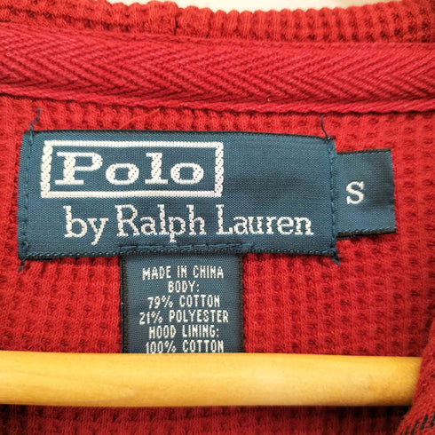ポロバイラルフローレン Polo by RALPH LAUREN 90S ポニー刺繍 チェック ジップアップパーカー 裏地サーマル メンズ import:S