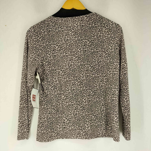 ハナエモリ HANAE MORI ウール混 レオパードカーディガン レディース 40