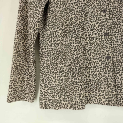 ハナエモリ HANAE MORI ウール混 レオパードカーディガン レディース 40