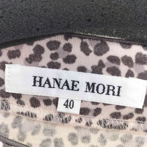 ハナエモリ HANAE MORI ウール混 レオパードカーディガン レディース 40