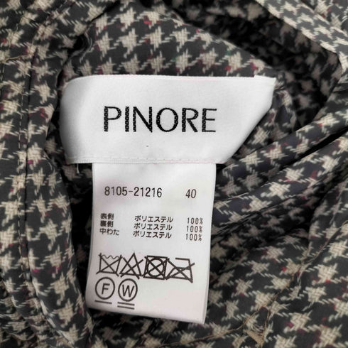 ピノール PINORE 千鳥格子 キルティング中綿コート レディース 40