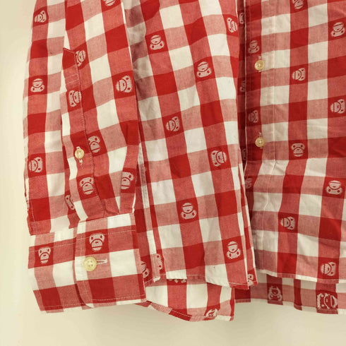 アベイシングエイプ A BATHING APE MILO CHECK B.D SHIRT マイロ チェック ボタンダウン シャツ メンズ JPN:L