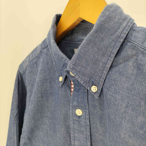 アベイシングエイプ A BATHING APE エイプヘッド パッチワーク リペア加工 デニム B.D シャツ メンズ JPN:L