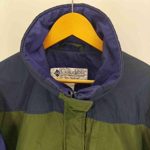 コロンビア Columbia Gizzmo ロゴ ワッペン ナイロン 切替 比翼 ジップアップ ナイロン ジャケット メンズ import:L