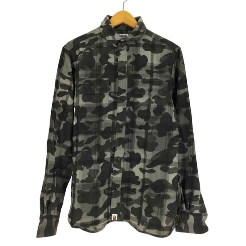 アベイシングエイプ A BATHING APE Camo Flannel Button down shirt カモ フランネル ボタンダウン シャツ メンズ JPN:L