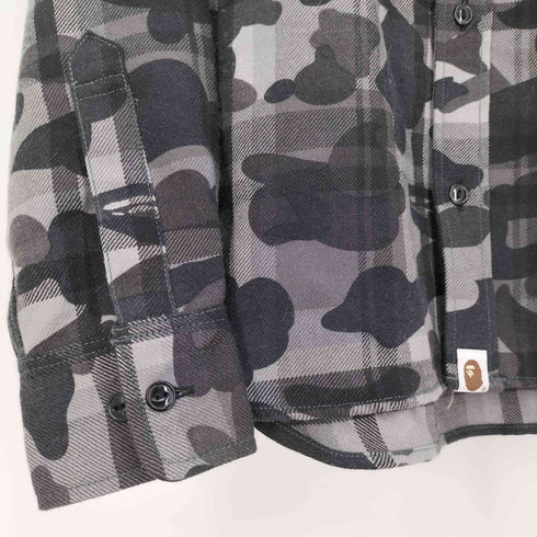 アベイシングエイプ A BATHING APE Camo Flannel Button down shirt カモ フランネル ボタンダウン シャツ メンズ JPN:L