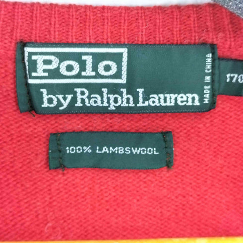 ポロバイラルフローレン Polo by RALPH LAUREN 80~90s ナイガイ ラムウールVネックニット メンズ 170