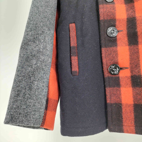 ショット Schott USA製 U.S. 740N PEAJACKET クレイジー チェック ナイロン ウール ピーコート メンズ US:38