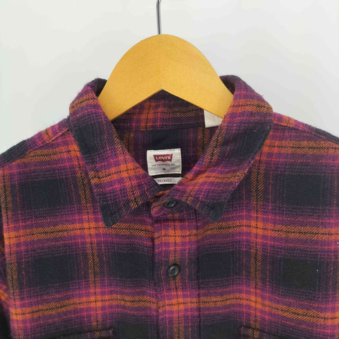リーバイス Levis RELAXED Classic Flannel Shirt Worker Check Long Sleeve フラップポケット チェック フランネル シャツ メンズ import:M