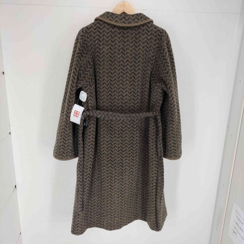 MADE IN FRANCE 70~80S ヘリンボーンウールロングコート レディース
