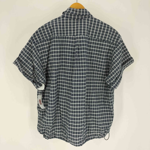 HECT Big W-pocket Draw Cord Seersucker Check S/S Shirt ビッグシルエット ダブルポケット ドローコード シアサッカーチェックシャツ メンズ JPN:S