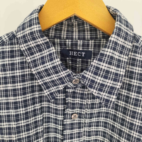 HECT Big W-pocket Draw Cord Seersucker Check S/S Shirt ビッグシルエット ダブルポケット ドローコード シアサッカーチェックシャツ メンズ JPN:S
