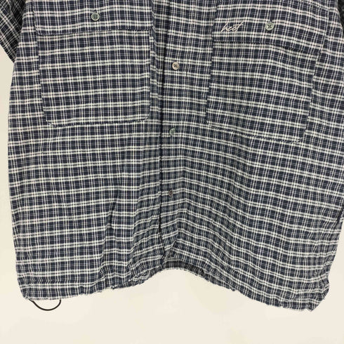 HECT Big W-pocket Draw Cord Seersucker Check S/S Shirt ビッグシルエット ダブルポケット ドローコード シアサッカーチェックシャツ メンズ JPN:S