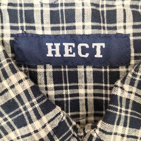HECT Big W-pocket Draw Cord Seersucker Check S/S Shirt ビッグシルエット ダブルポケット ドローコード シアサッカーチェックシャツ メンズ JPN:S