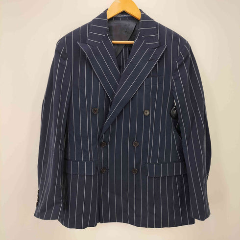 ポロバイラルフローレン Polo by RALPH LAUREN ストライプ ダブルブレスト ジャケット スラックス パンツ セットアップ メンズ 40R/33-33