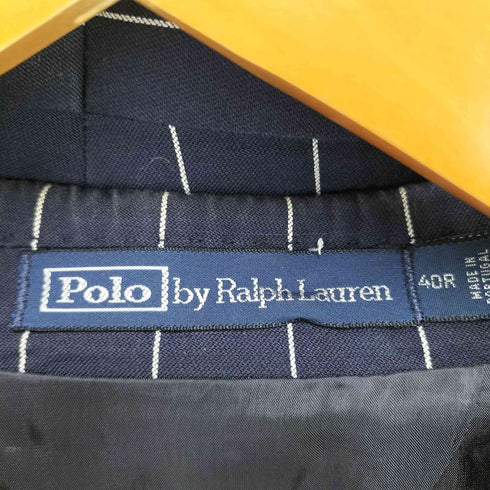 ポロバイラルフローレン Polo by RALPH LAUREN ストライプ ダブルブレスト ジャケット スラックス パンツ セットアップ メンズ 40R/33-33