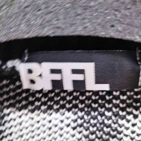 BFFL アルファベット 総柄アクリルクルーネックニット メンズ