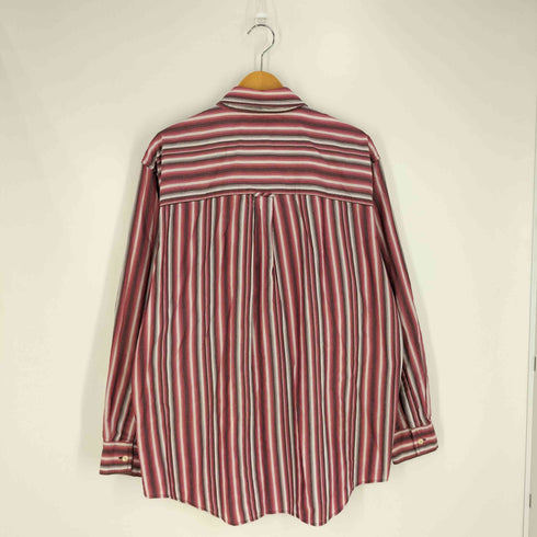 チャップス CHAPS EASY CARE SOIN FACIEL ボーダー ボタンダウン ポケットシャツ メンズ import:L