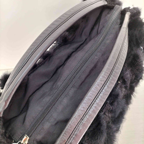 VIERGE ケーブルニット ファー 切替 ハンド トート バッグ レディース