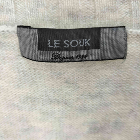 ルスーク Le souk アンゴラ混 ミックス ファブリック セーラー Vネック ラメ糸 ニット レディース JPN:38