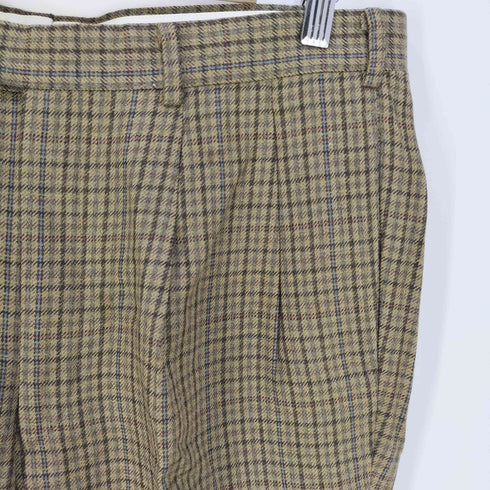 バーバリーズ BURBERRYS チェック柄 2タック ウール スラックスパンツ メンズ 88