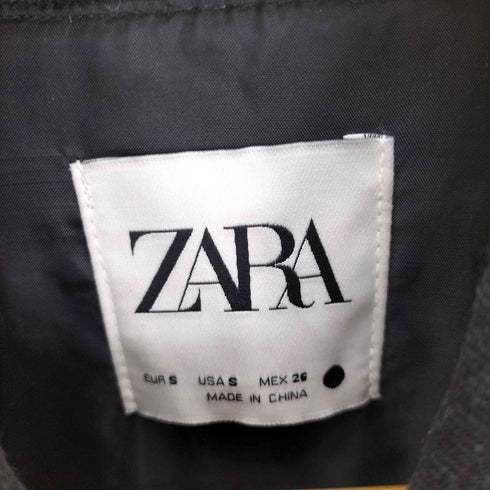 ザラ ZARA ツイード 切替 ブラックデニム スナップボタン シャツ ジャケット レディース import:S