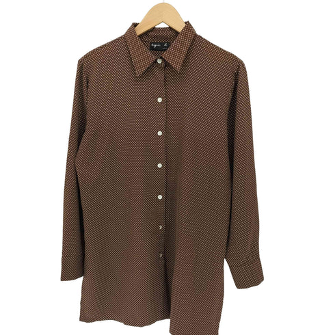 アニエスベー agnes b. PARIS ドット柄 サイドスリット S/S シャツ レディース