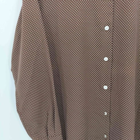 アニエスベー agnes b. PARIS ドット柄 サイドスリット S/S シャツ レディース
