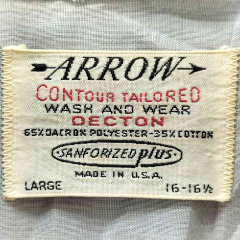 アロー ARROW USA製 ポリコットン オープンカラーシャツ メンズ 16-16 1/2
