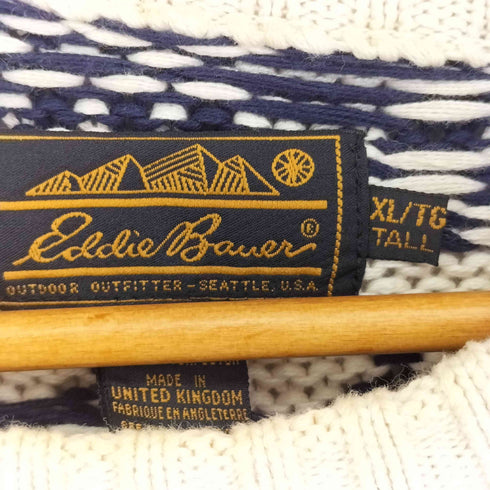 エディーバウアー Eddie Bauer 80s 英国製 黒タグ コットンニット メンズ JPN:XL