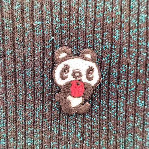 ヒステリックグラマー HYSTERIC GLAMOUR ハーフジップラメニット パンダ刺繍 レディース