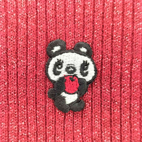 ヒステリックグラマー HYSTERIC GLAMOUR ハイネックラメニット パンダ刺繍 レディース